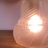 Gold bent wall light vintage tulip in frosted glass