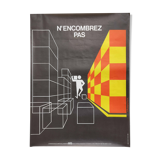 Vintage poster INRS 1989 graphics Chadebec