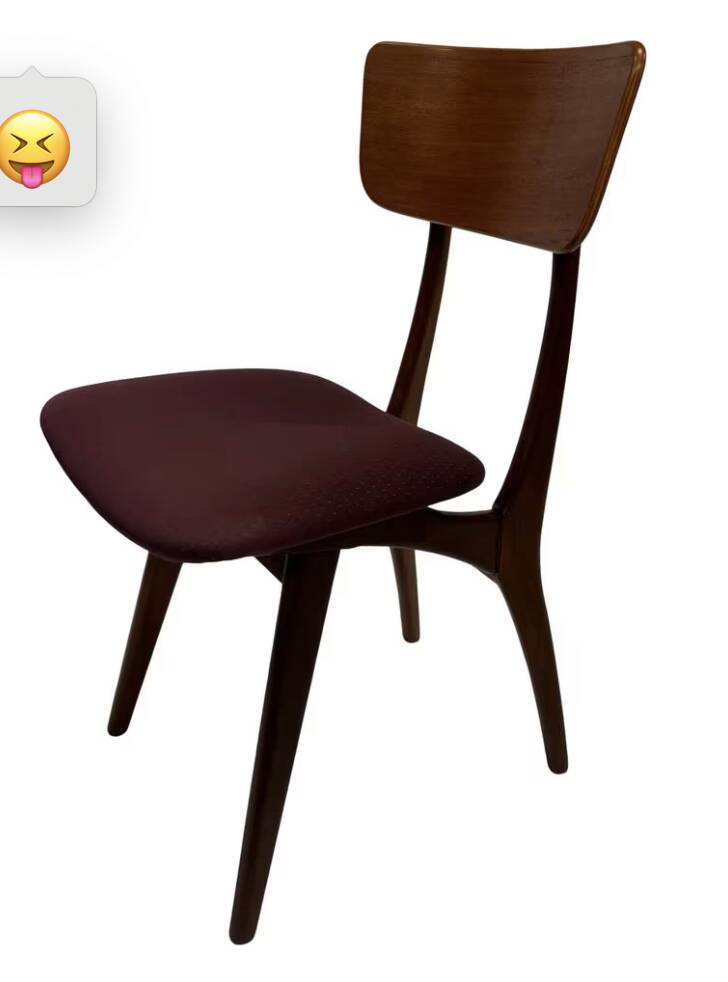 Vintage dining room chairs teak Topform design 60s Louis van Teeffelen