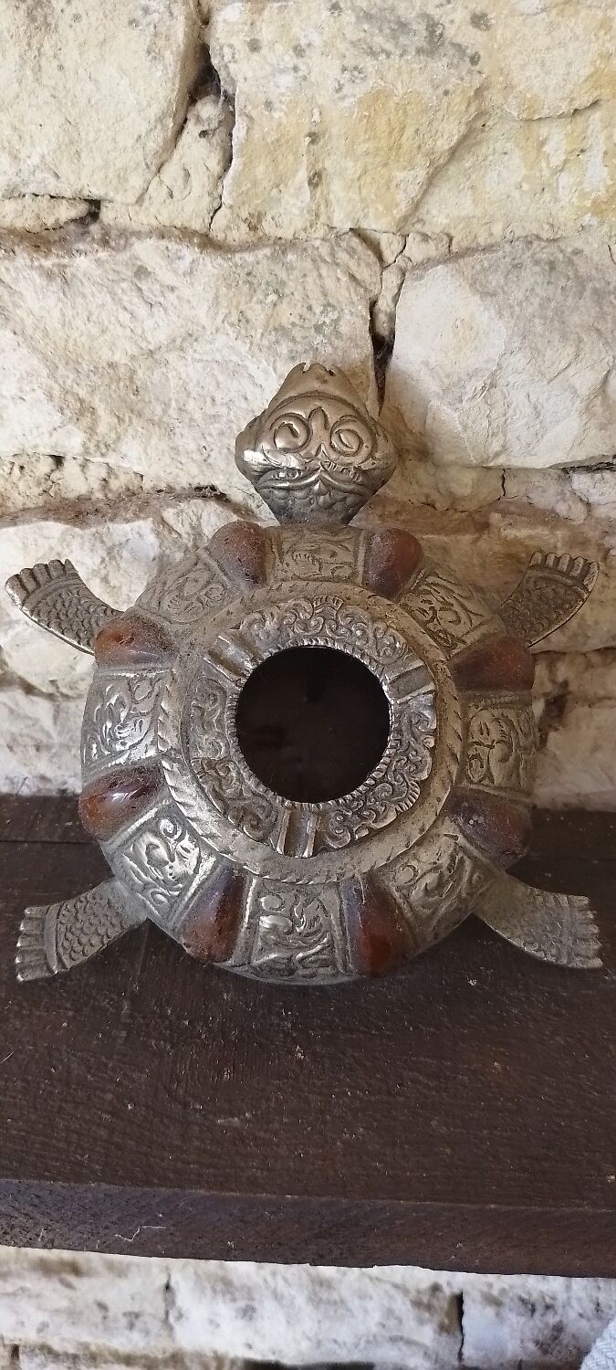 Vintage Turtle Metal Ashtray