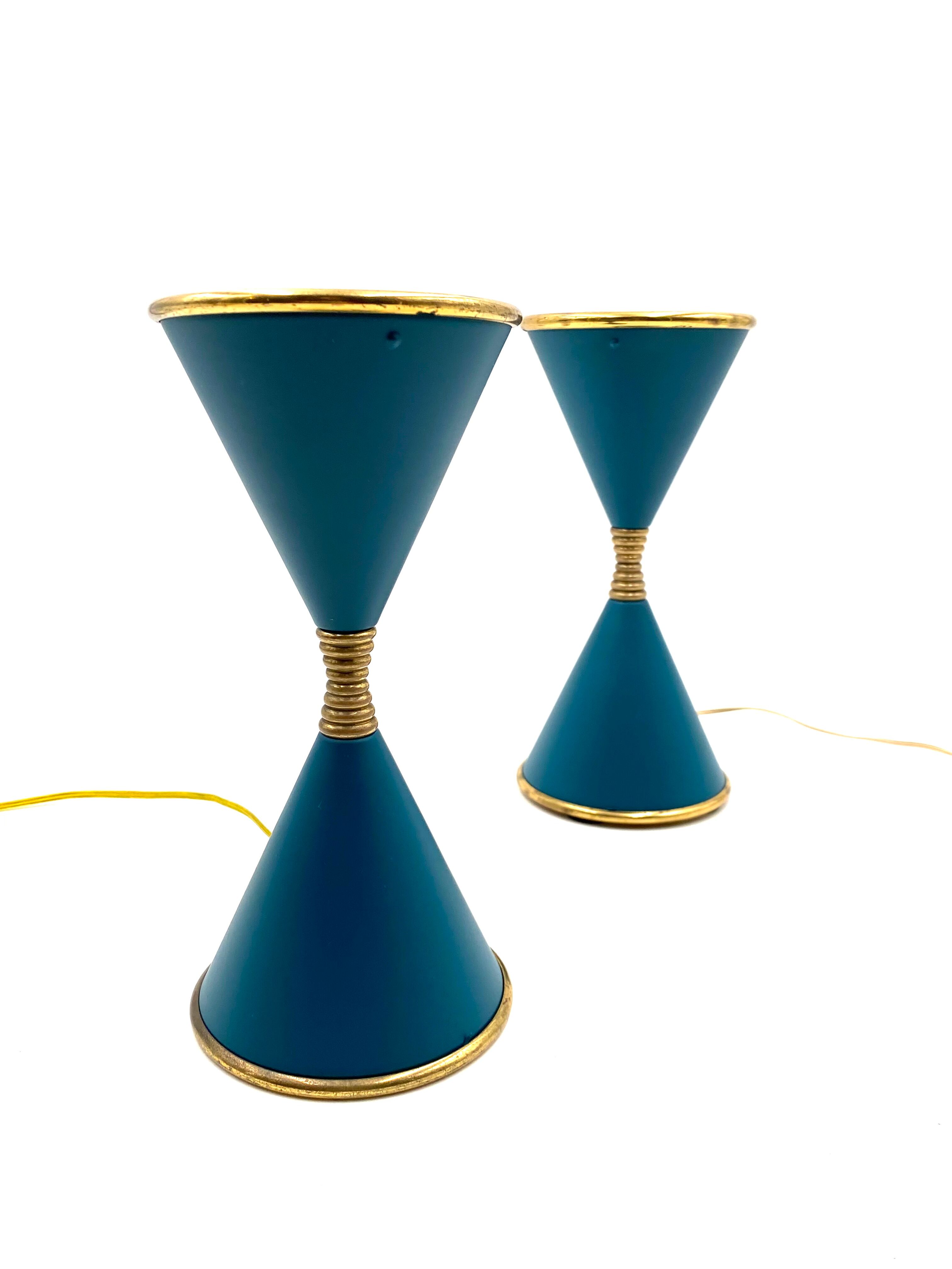 Lampes de table 'Clessidra', d'Angelo Lelii, Arredoluce, Milan Italie, 1960