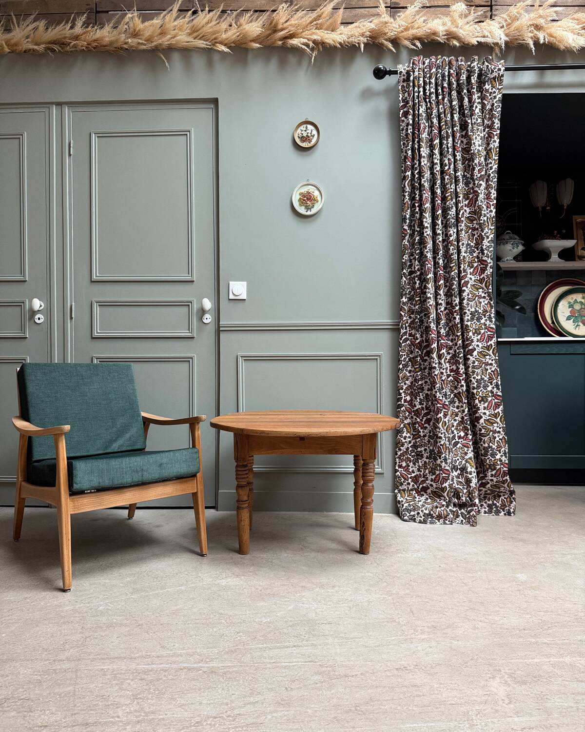 Table basse ronde à volets (rénovée)