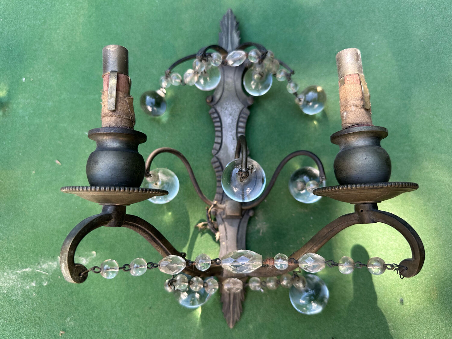 Pair of Art Nouveau / Art Deco Border Period Wall Lights 1920