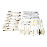 DEETJEN 30-piece modernist cutlery set with scalloped edges