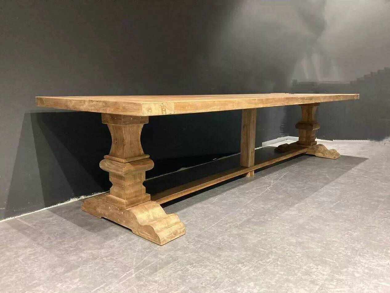 Spirito monastery table in solid oak - length 350 cm