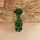 Antique green & clear glass pitcher ewer vintage