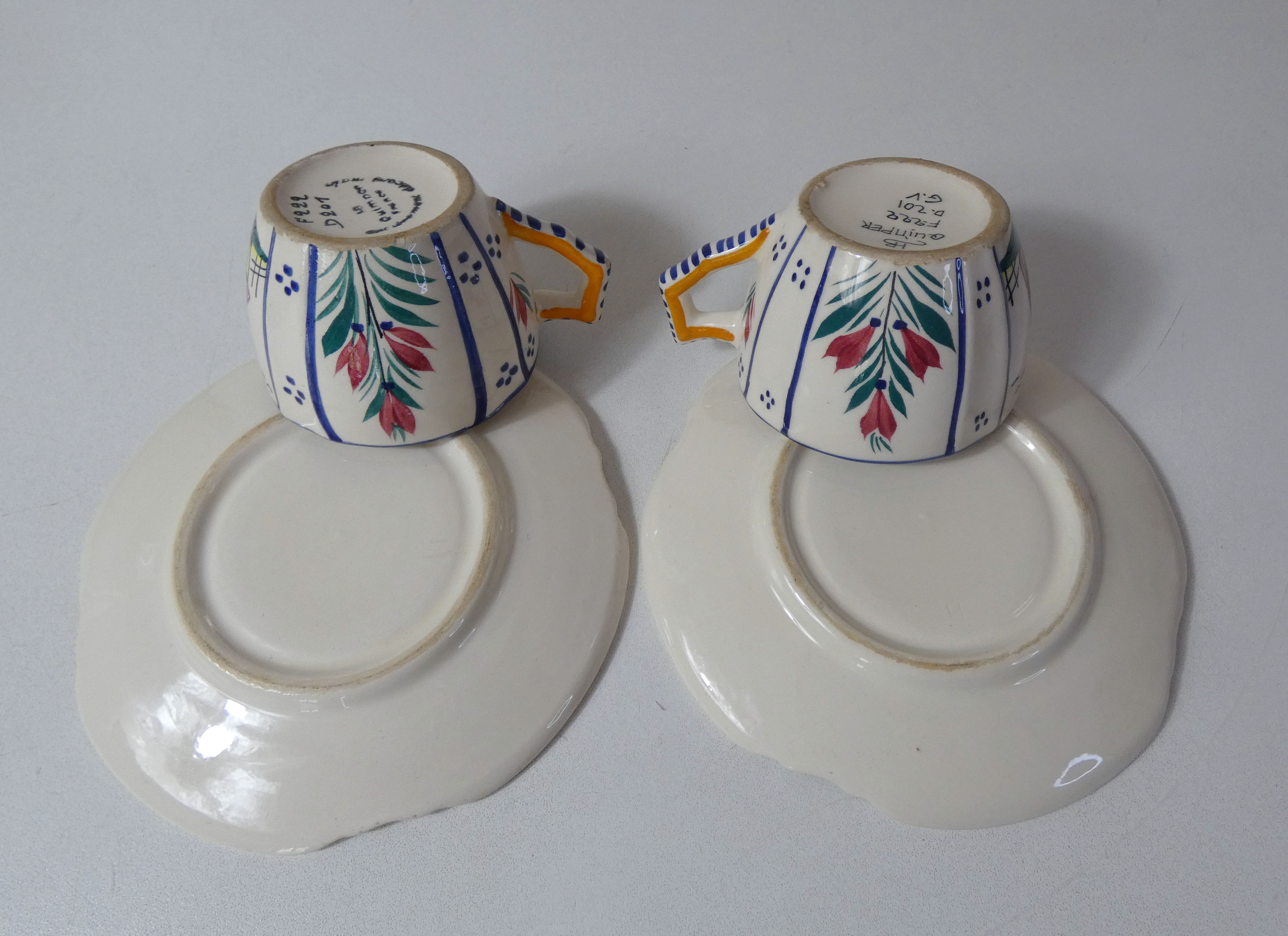 HB Quimper 2 cups and saucers