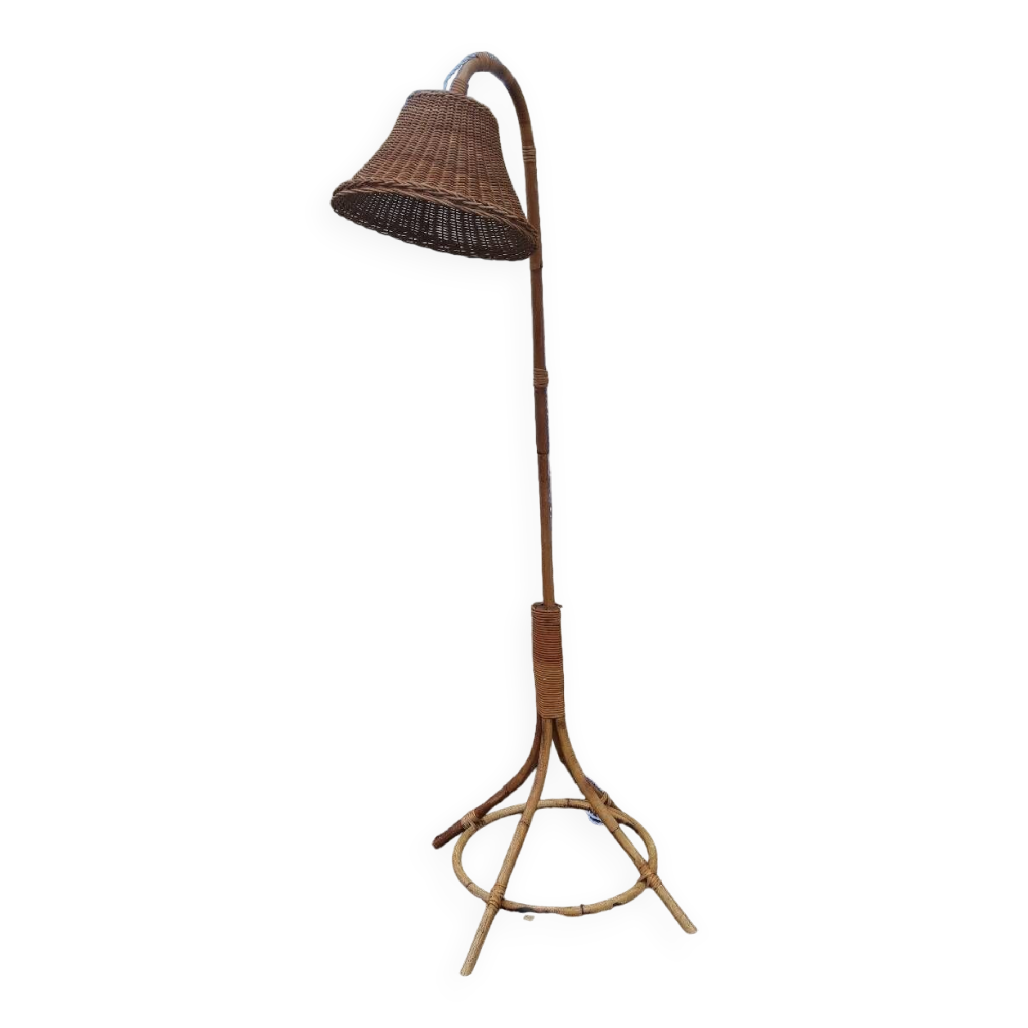 Vintage rattan floor lamp