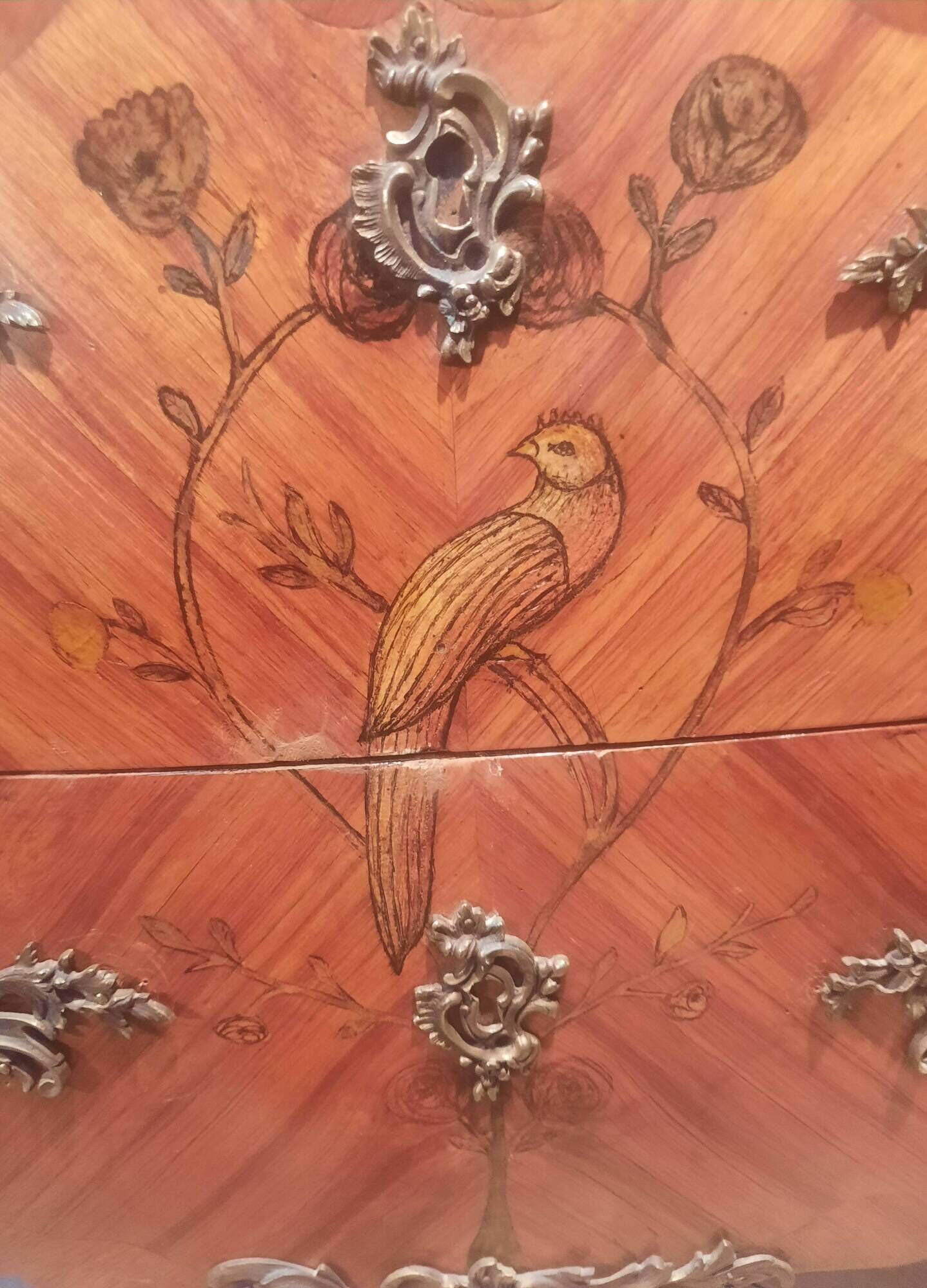 Louis XV style marquetry chest of drawers