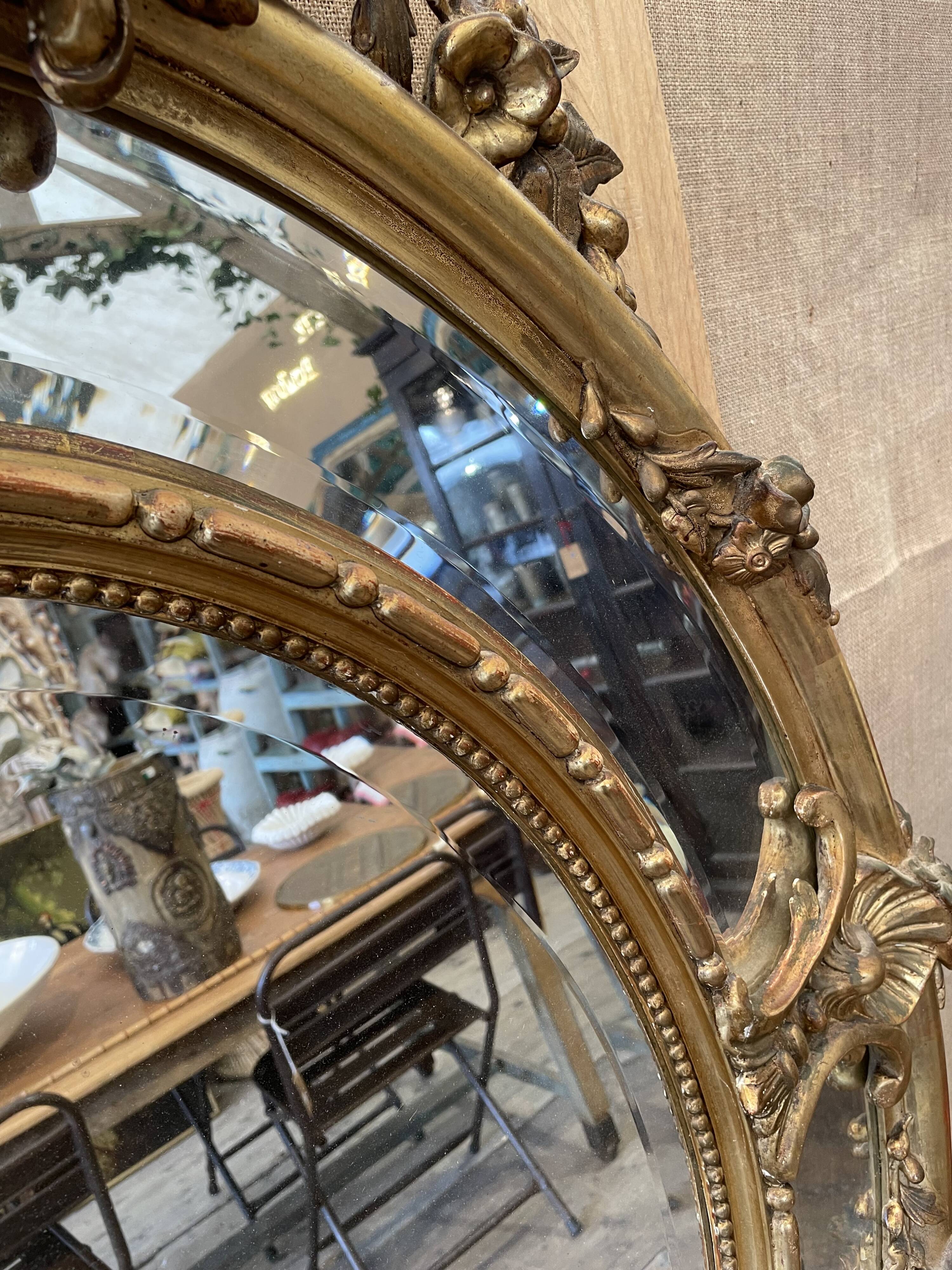 Oval mirror in the Napoleon III style