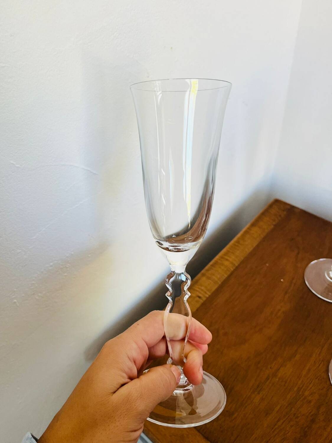 6 limited edition champagne flutes, new Arques crystal