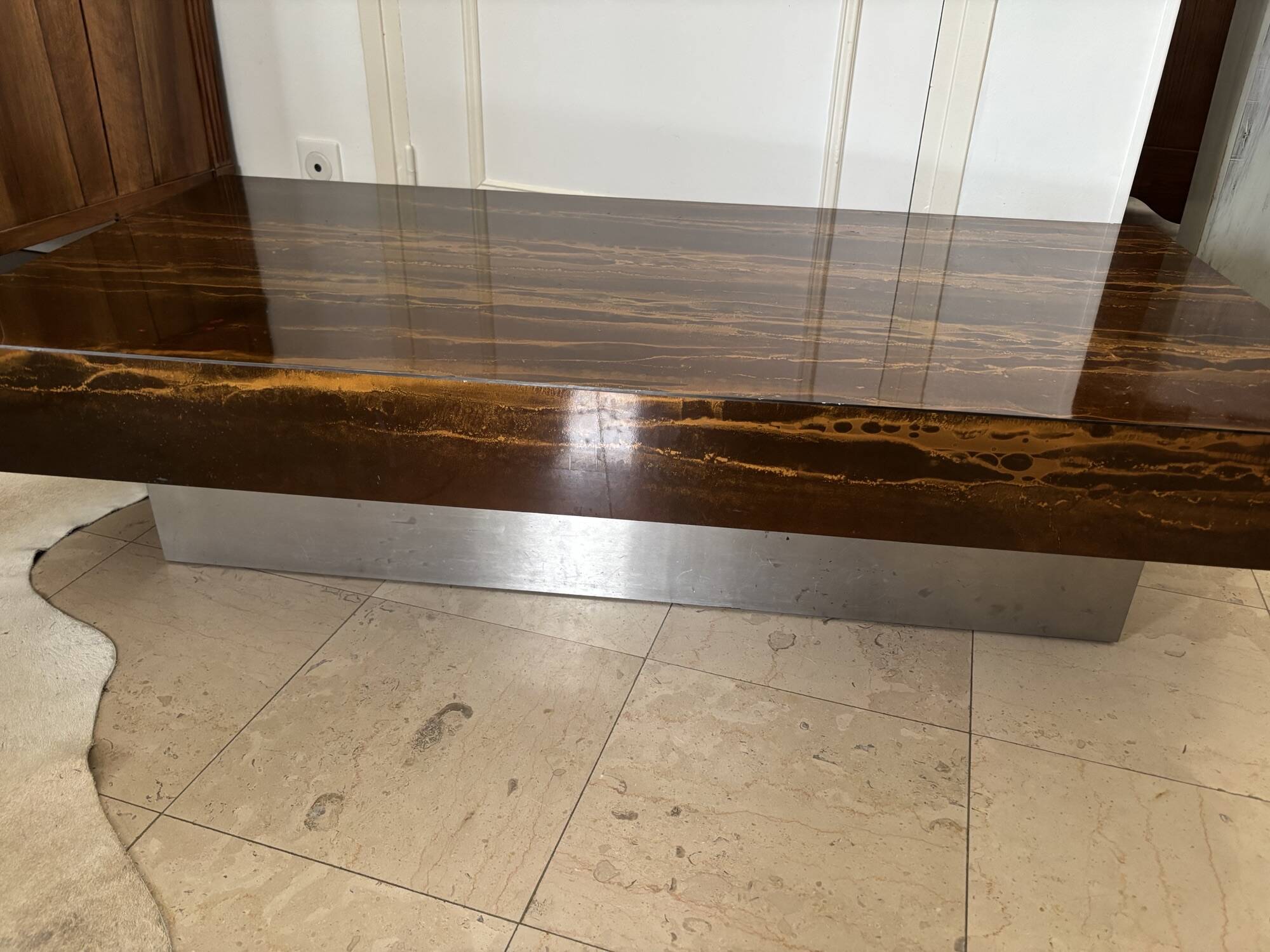 vintage coffee table from the 1970s known as Solar Eruption by Lefevre Roset