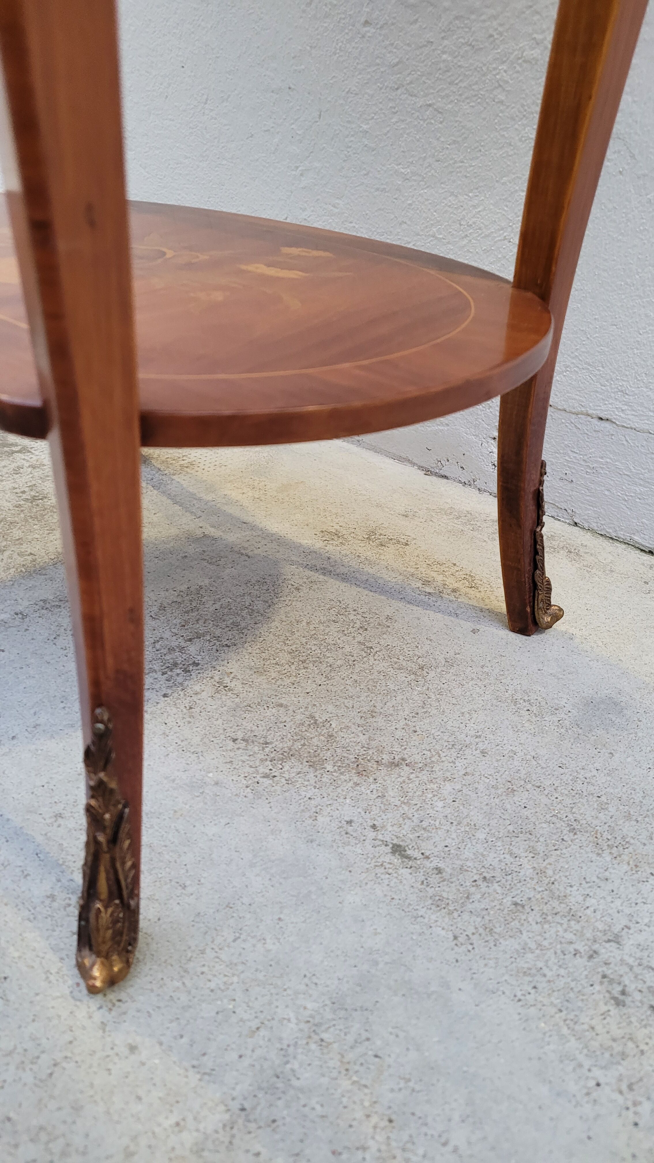 Louis xv style marquetry table Chinese scene