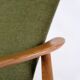Set Of 2 Armchairs With Stool Made In Green Fabric & Teak By Alf Svensson For Fritz Hansen From 1960