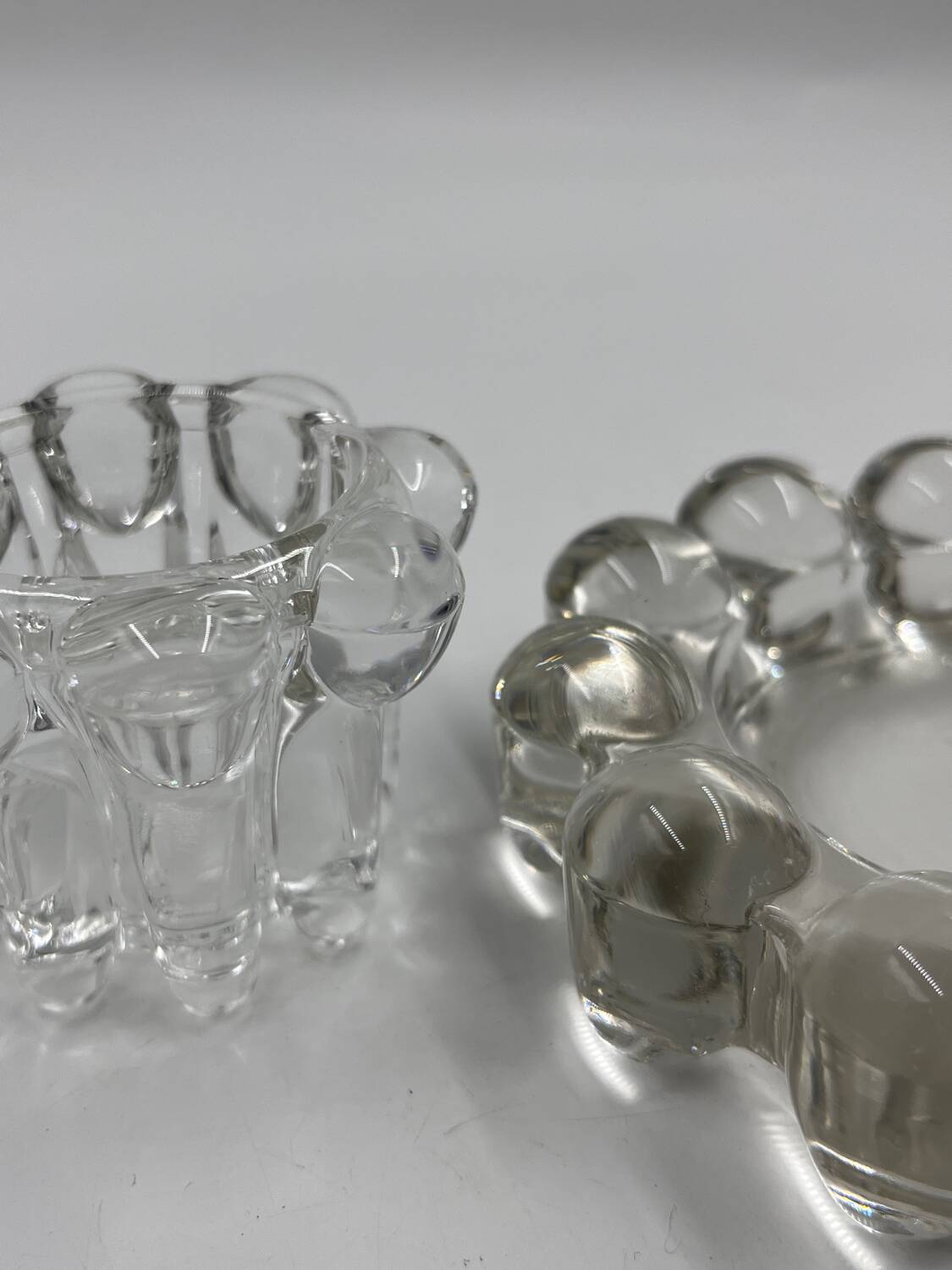 Glass candle holder duo
