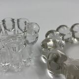 Glass candle holder duo
