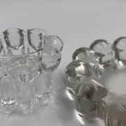 Duo de bougeoirs en verre