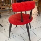 Chaise vintage scandinave moumoute circa 1960