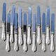12 table knives in silver metal decor rocaille louis xv