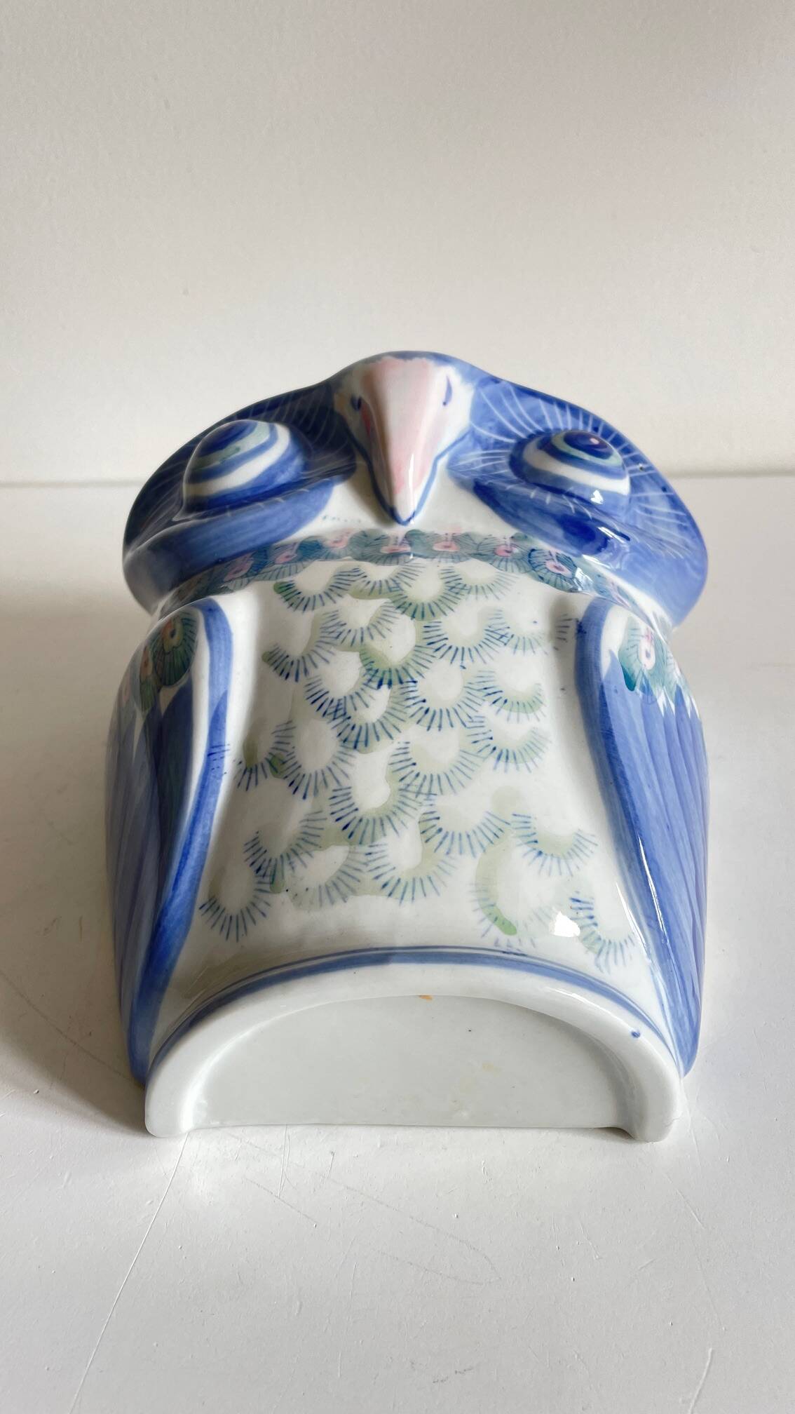 Vintage Chinese Porcelain Owl Planter
