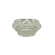 Salt cellar, Art Deco, transparent glass, Ząbkowice, Poland, 1930s.