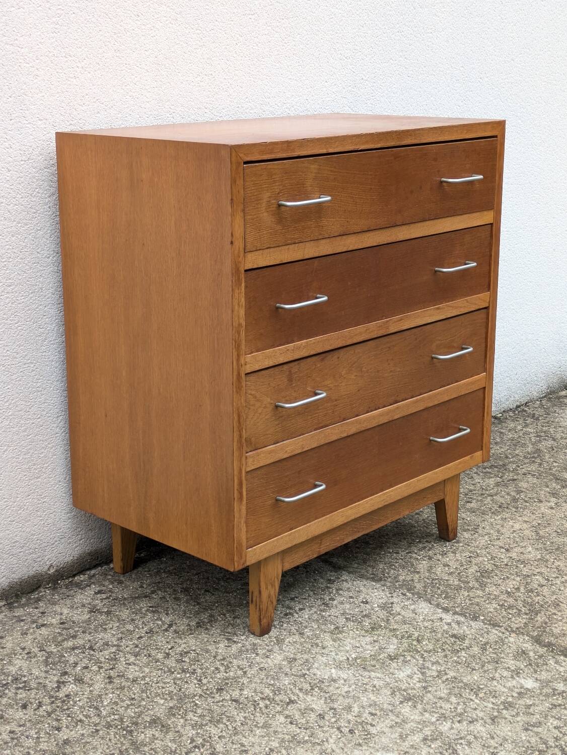 Vintage 1960s chest of drawers with compass foot