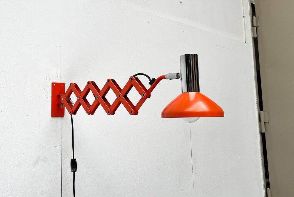 Mid-Century German Space Scissor Wall Lamp by Hustadt Leuchten, 1960s, set of 2