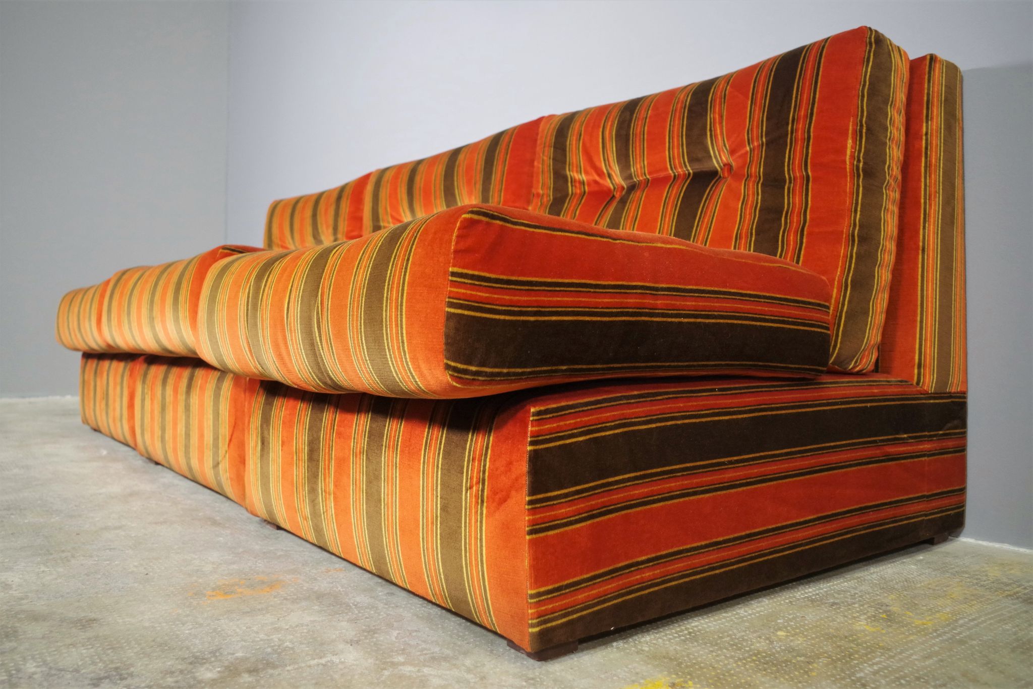 Striped armchairs, 1970s, set of 3