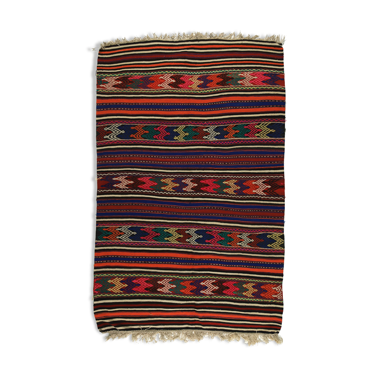 Anatolian handmade kilim rug 196 cm x 148 cm
