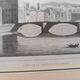 Antique engraving, Italy, Florence, Ponte della Trinità over the Arno