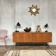 Sideboard in teak feet chrome sliding doors by Voko in 1960