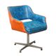 Vintage swivel armchair in faux leather and aluminum, 1960s-70s