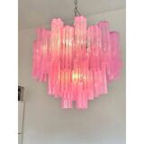 Spectacular Clear “Tronchi” Murano Glass Chandelier D60