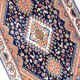 Petit médaillon de laine fine zone Tapis traditionnel bleu orangé Tribal Tapis- 52x125cm