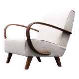 1930 Jindrich Halabala Bentwood Armchair in Ivory Premium Buckle