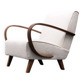 1930 Jindrich Halabala Bentwood Armchair in Ivory Premium Boucle