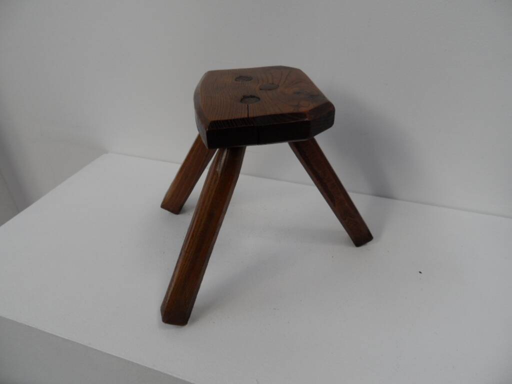 Tabouret à lait antique en chêne