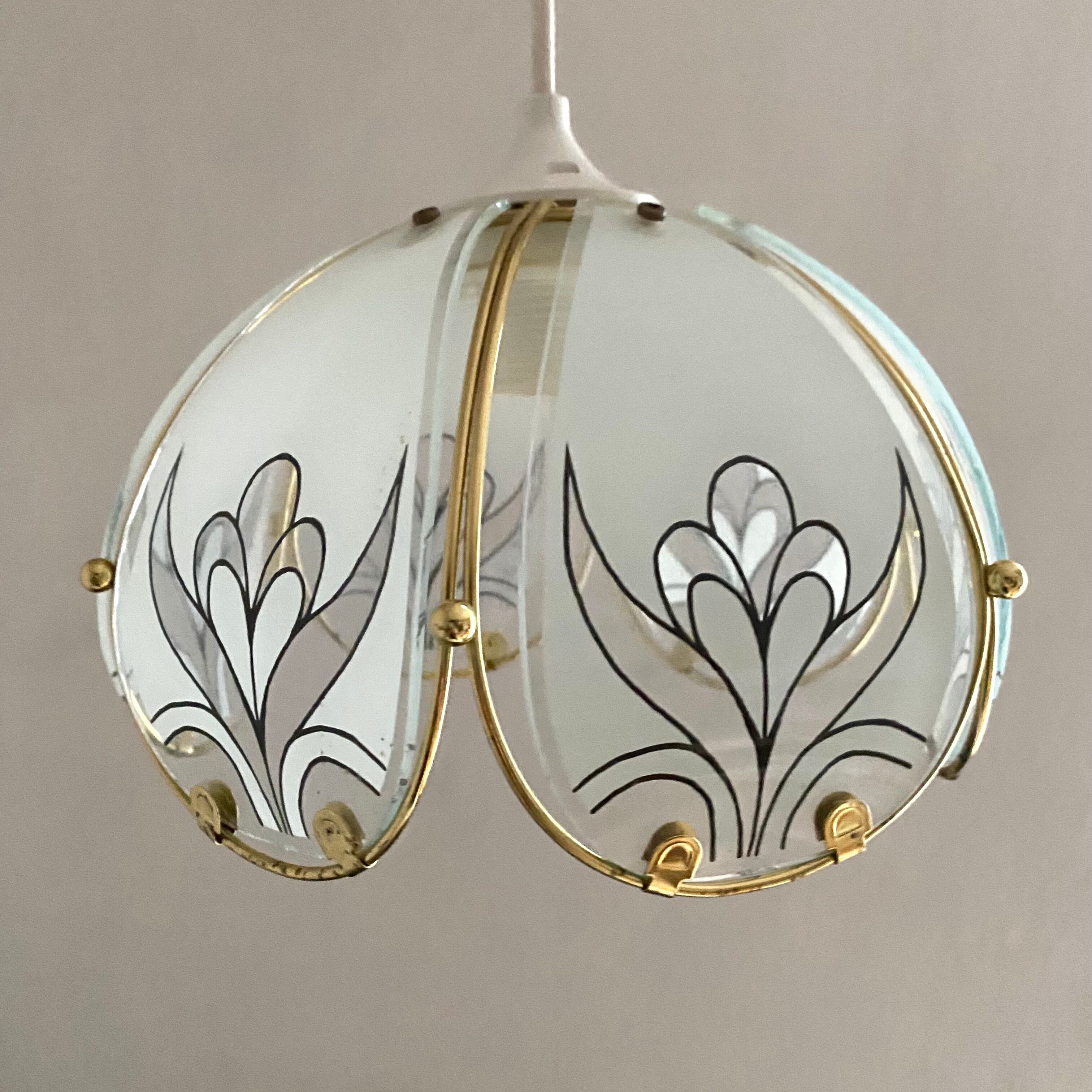 Glass pendant lamp 80s