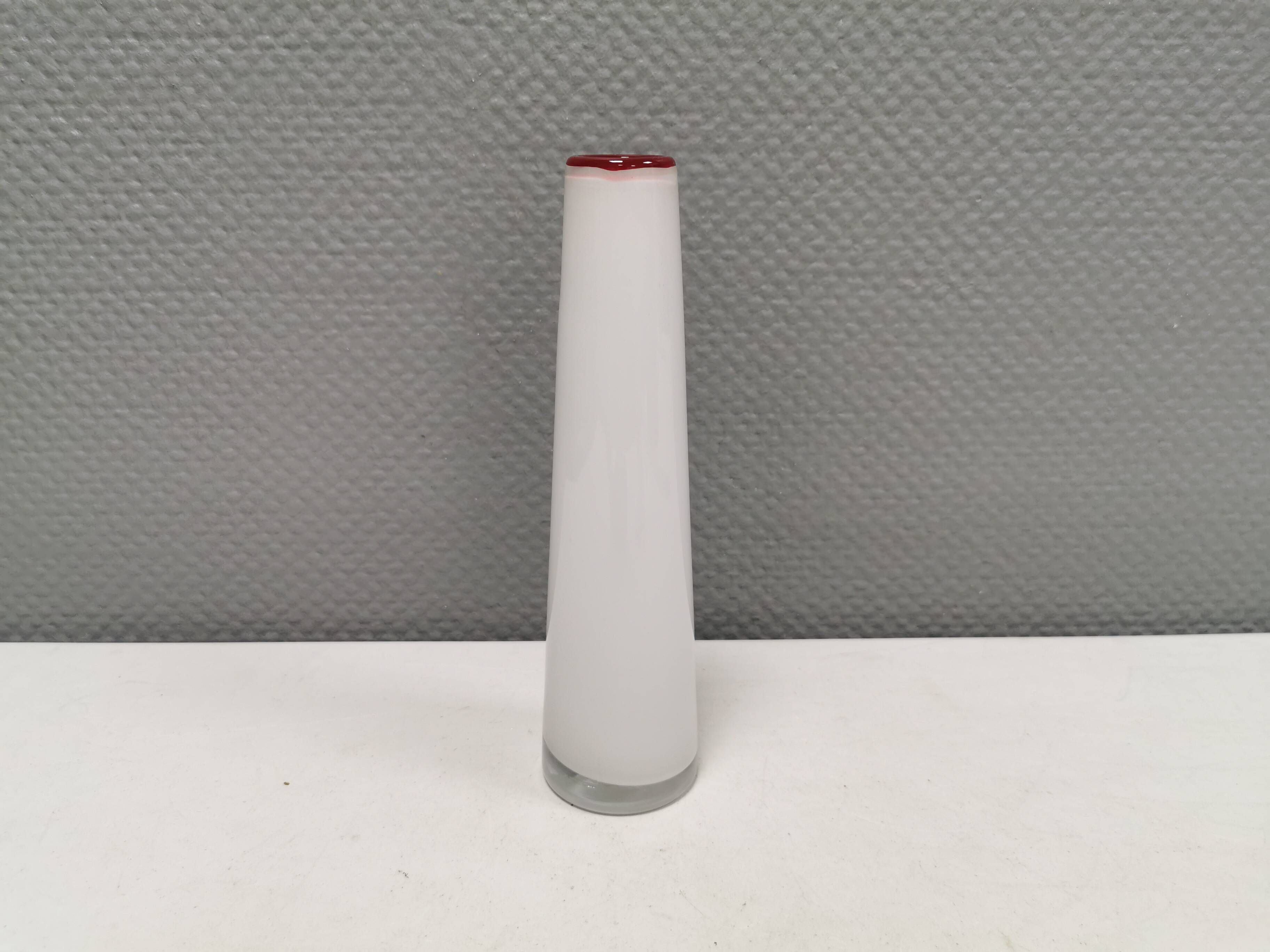 Slim mouth-blown vase from Danish holmegaard glassworks, estimated 1980s.