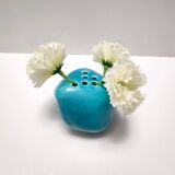 Teal Lacquered Ceramic Tulip Vase / Pen Holder by Giacomo Onestini for Ernestine Salerno