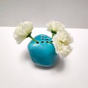 Teal Lacquered Ceramic Tulip Vase / Pen Holder by Giacomo Onestini for Ernestine Salerno