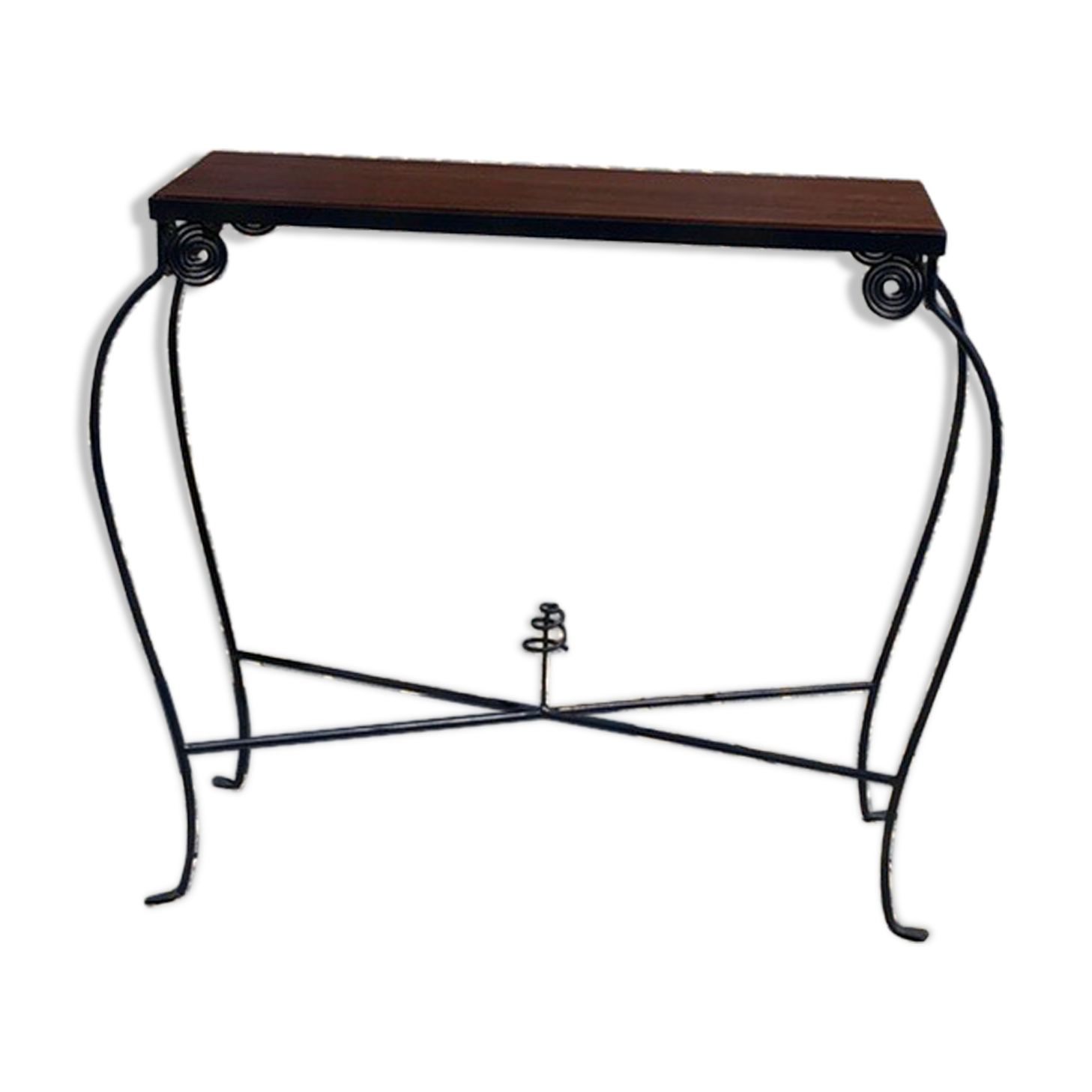 Console fer forgé et bois
