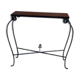 Console fer forgé et bois