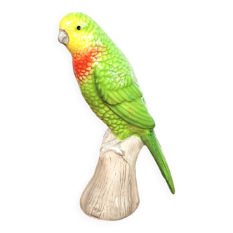 Slush ceramic parakeet bird statuette