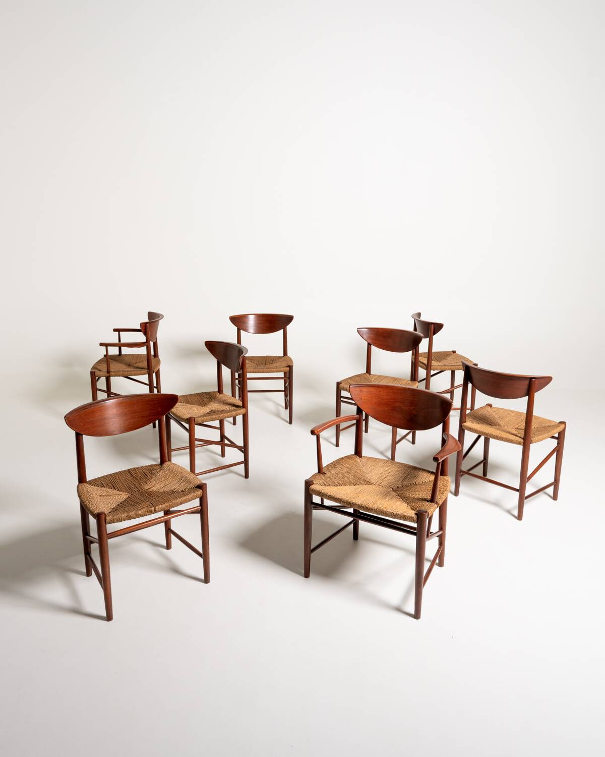 Ensemble de huit chaises 316/317 par Hvidt & Mølgaard-Nielsen pour Søborg, 1955-56