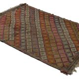 Area kilim rug ,vintage wool turkish handknotted kilim, 230 cmx 146 cm rug
