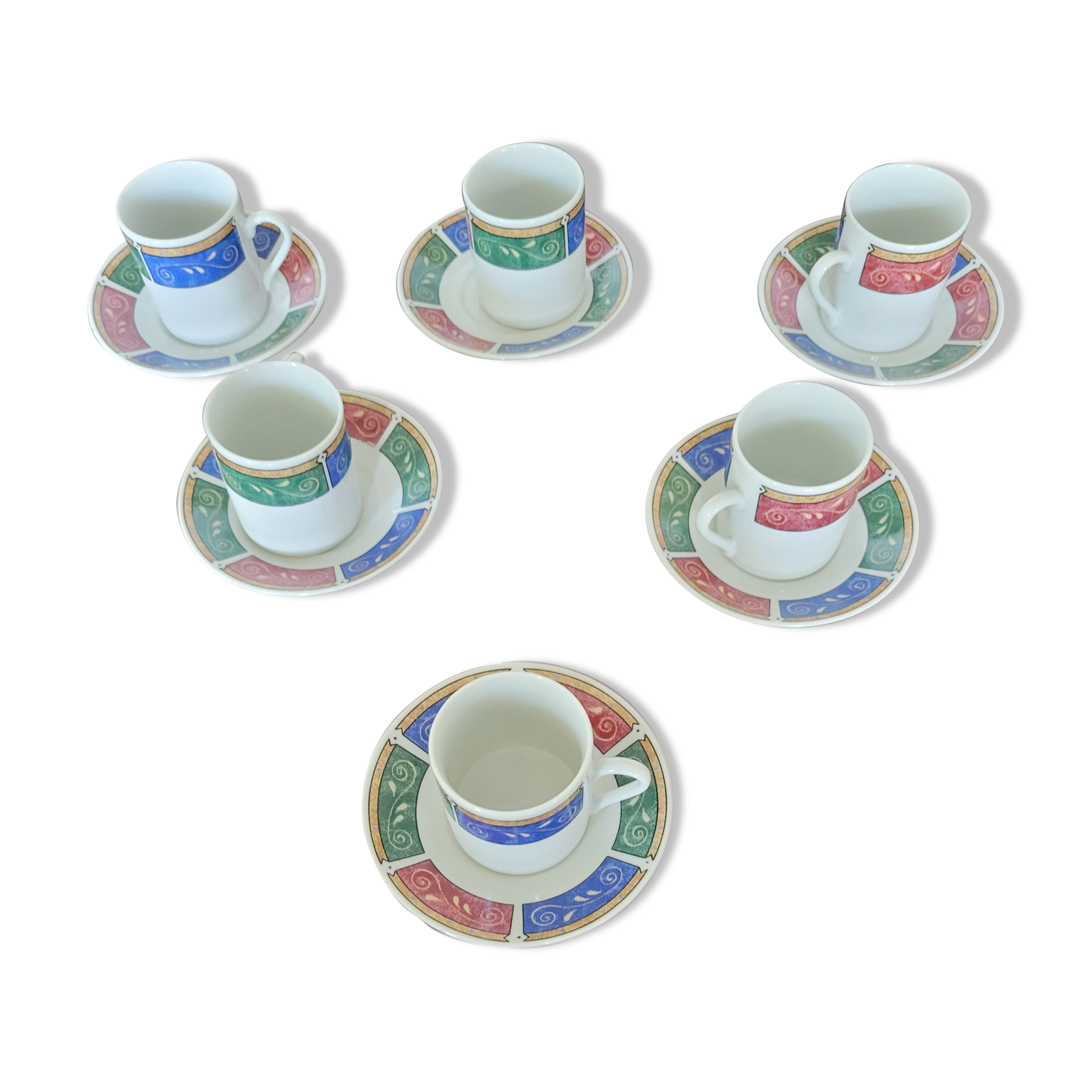 6 coffee cups with saucer