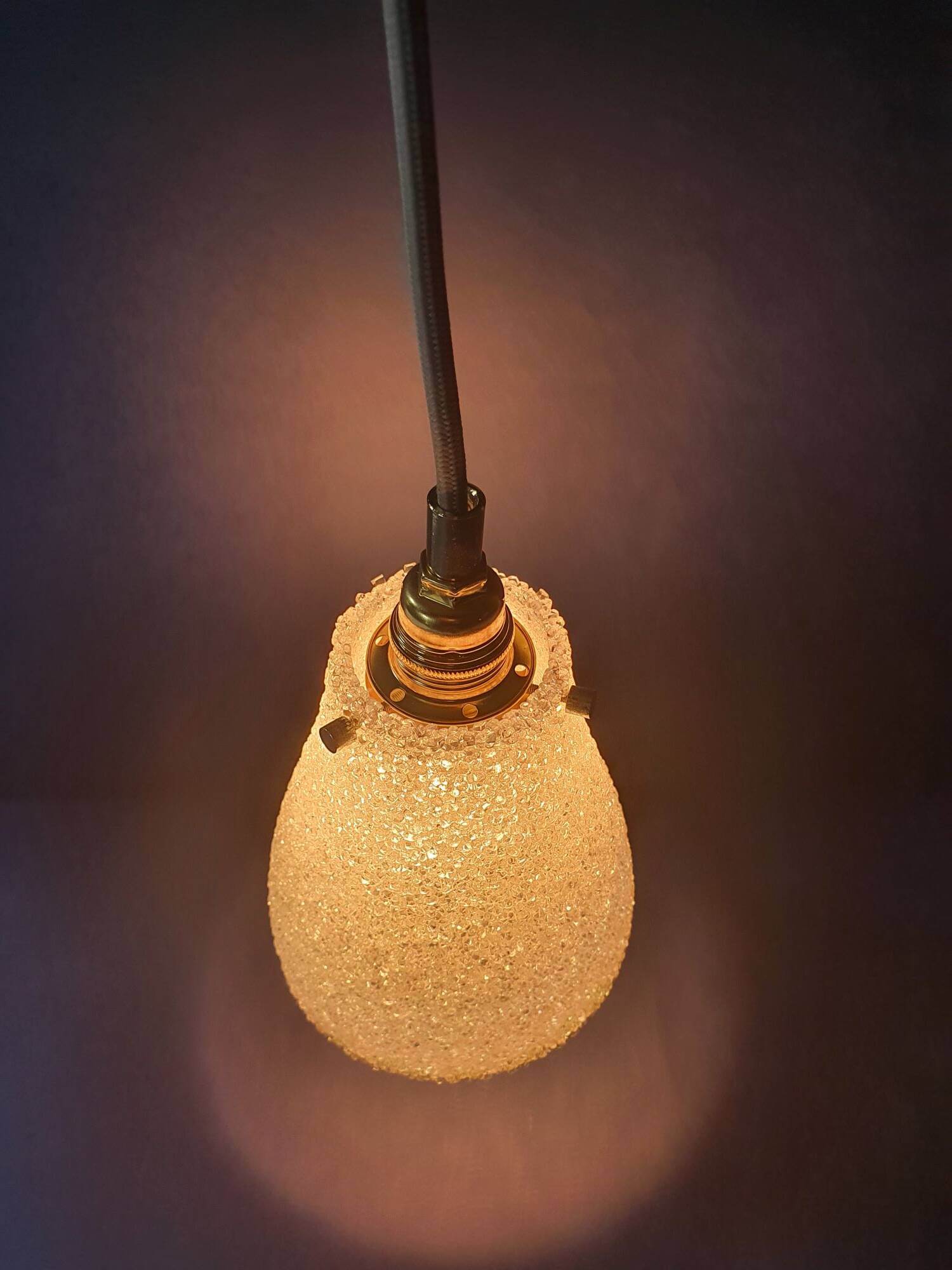 Scandinavian Perspex pendant light from the 70s, vintage France - newly electrified