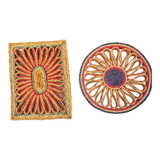 2 braided straw mats