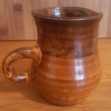 Ceramic milk pot creamer with orange glaze